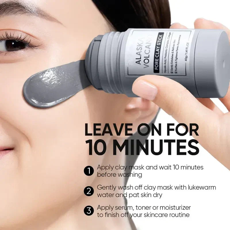 💜Alaska Volcano Pore Clay Stick – Blackhead Remover Face Mask, Deep Pore Cleansing & Gentle Exfoliating Mud Mask