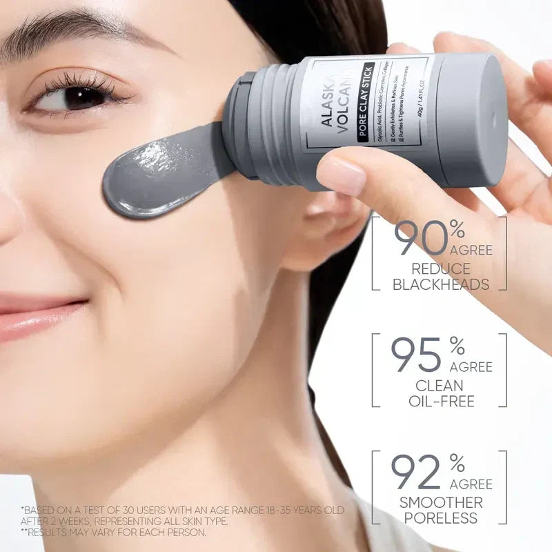 💜Alaska Volcano Pore Clay Stick – Blackhead Remover Face Mask, Deep Pore Cleansing & Gentle Exfoliating Mud Mask