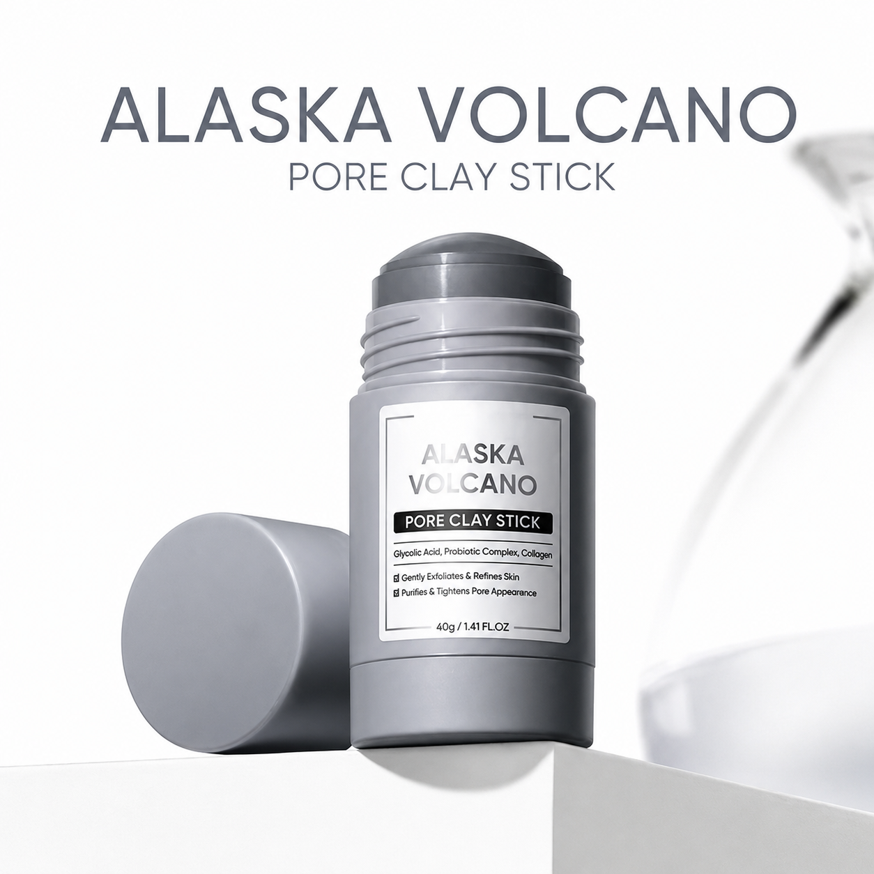 💜Alaska Volcano Pore Clay Stick – Blackhead Remover Face Mask, Deep Pore Cleansing & Gentle Exfoliating Mud Mask